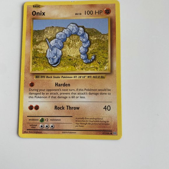 Onix Pokemon card (Rare)